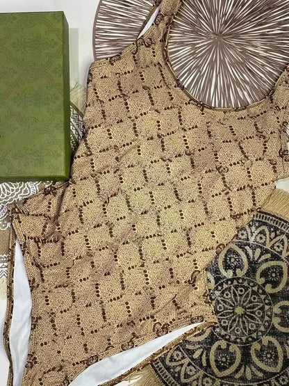 New 2025 Letter Bikini Women's Swimwear Set Fashionable Poolside Attire for Ladies