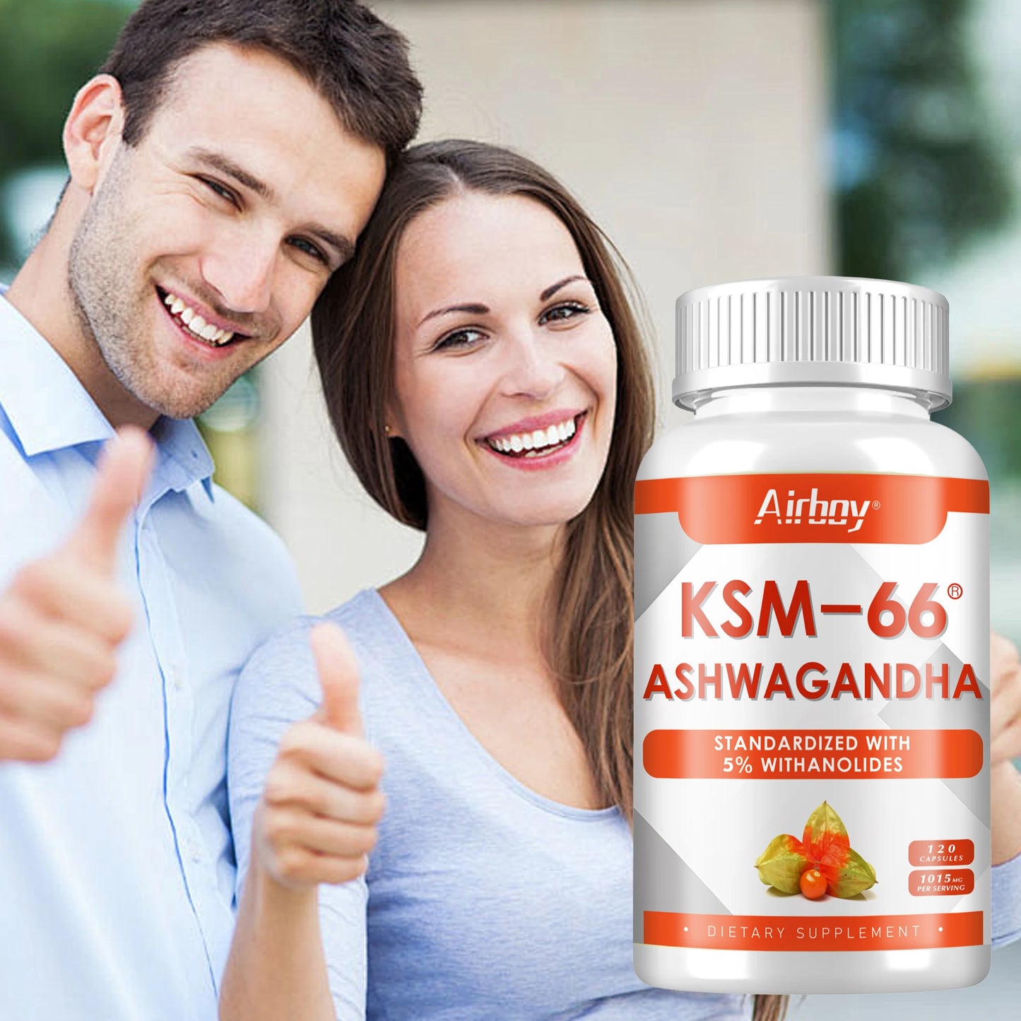 KSM-66 Ashwagandha Root Extract - Stress Support, Mood Soothing, Focuses Energy and Vitality, Replenishes Energy - 120 Capsules