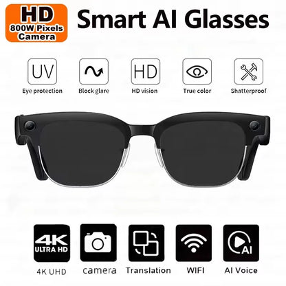 2026 New Upgrade Smart Glasses With Camera Video Recording AI Photo Recognition Bluetooth Call Translation Voice Sunglasses Men