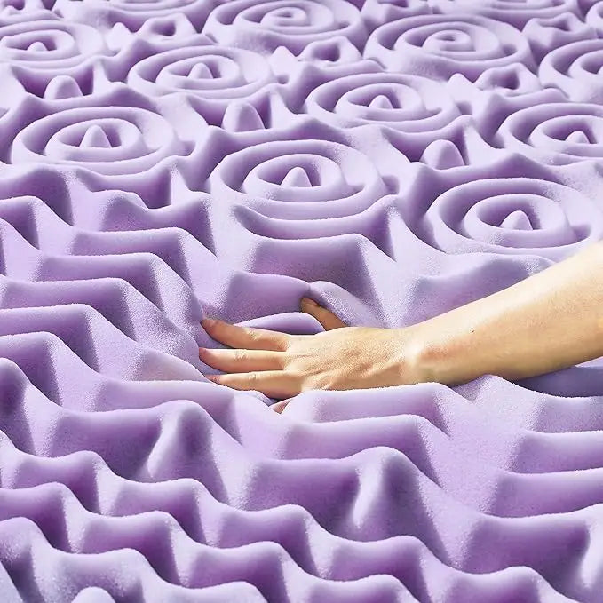 3-Inch 5-Zone Memory Foam Mattress Topper, Lavender Infused Cooling, Twin Size.