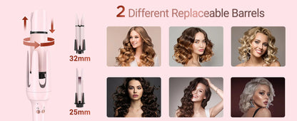 BESTOPE PRO  Automatic Curling Iron Hair Curler, Replaceable Curling Wand with 2 Sizes Barrel (1", 1.25") & 3 Temps, Hair Waver