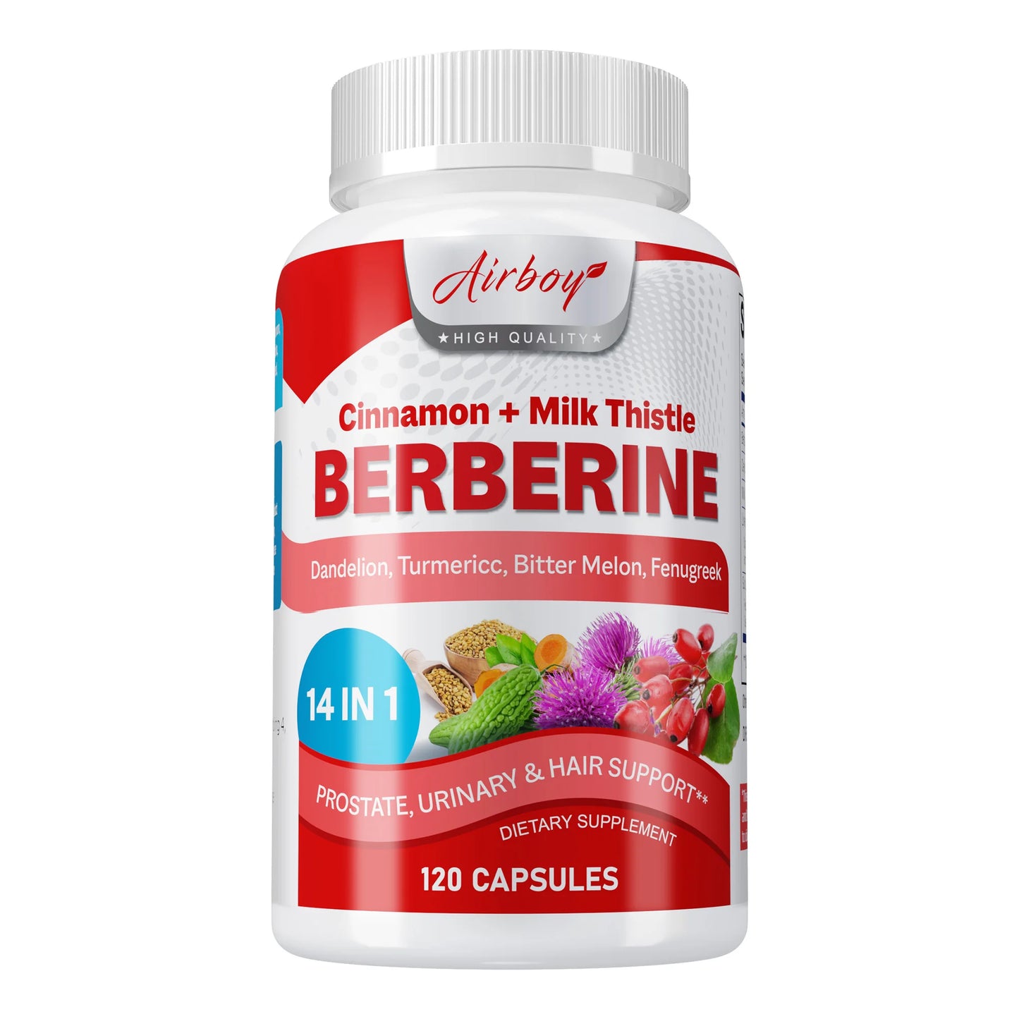 Berberine Capsules - Ceylon Cinnamon, Milk Thistle - Support Glucose Balance, Liver Health, Improves Digestion - 120 Capsules