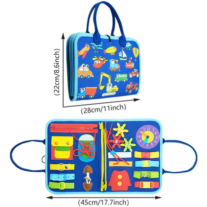 Montessori Sensory Toys Busy Board for Toddlers Promoting Motor Educational Activity Life Skills Learning for Kids With Autism