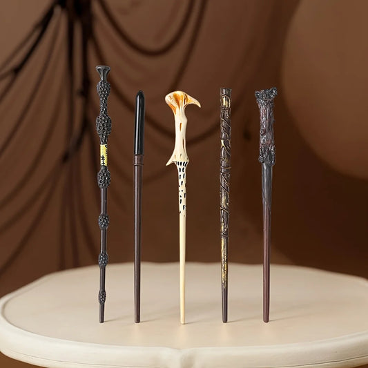 5pcs Hands Hand-Carved Magic Wands Set - Wizard Wands for Halloween Cosplay, Roleplay & Collector's Gift (Mystical Party Props)