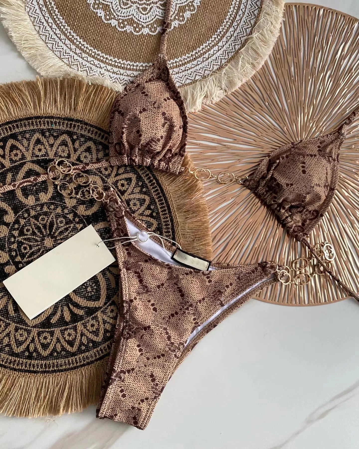 New 2025 Letter Bikini Women's Swimwear Set Fashionable Poolside Attire for Ladies