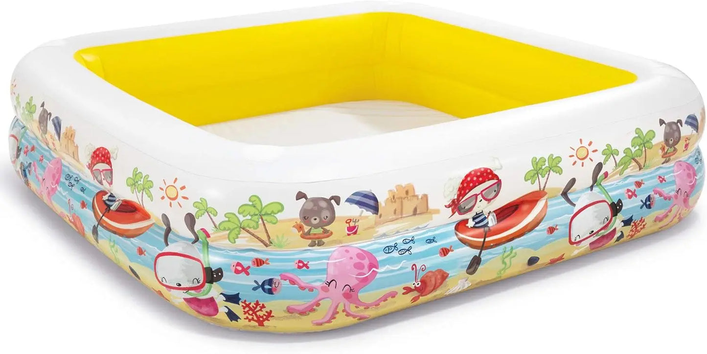 Inflatable Sun Shade Pool, 62" x 62" x 48", for Kids Ages 2+, Outdoor Summer Fun