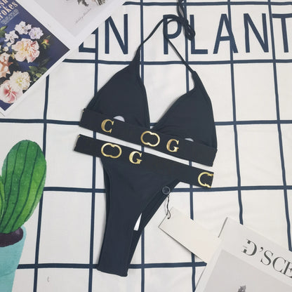 New 2025 Letter Bikini Women's Swimwear Set Fashionable Poolside Attire for Ladies