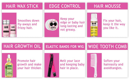 GOIPLE 2 in 1 Electric Heat Comb Hot Hair Straightener Curling Iron for Wigs and Hair Styling Tools beginner Hair Extension Kit
