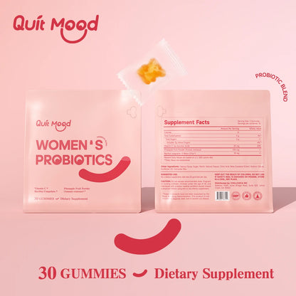 Quitmood Women's Probiotics Feminine ph Balance Gummies -Hawaiian Pineapple - individual package vitamin C