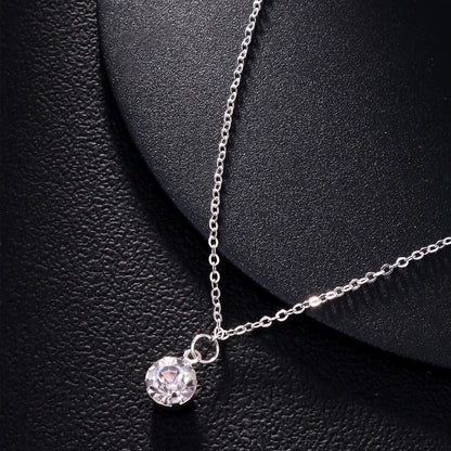 Stonefans Fashion Large Round Rhinestone Necklace Thin Chain for Women Simple Clavicle Necklace Choker Jewelry Accessories