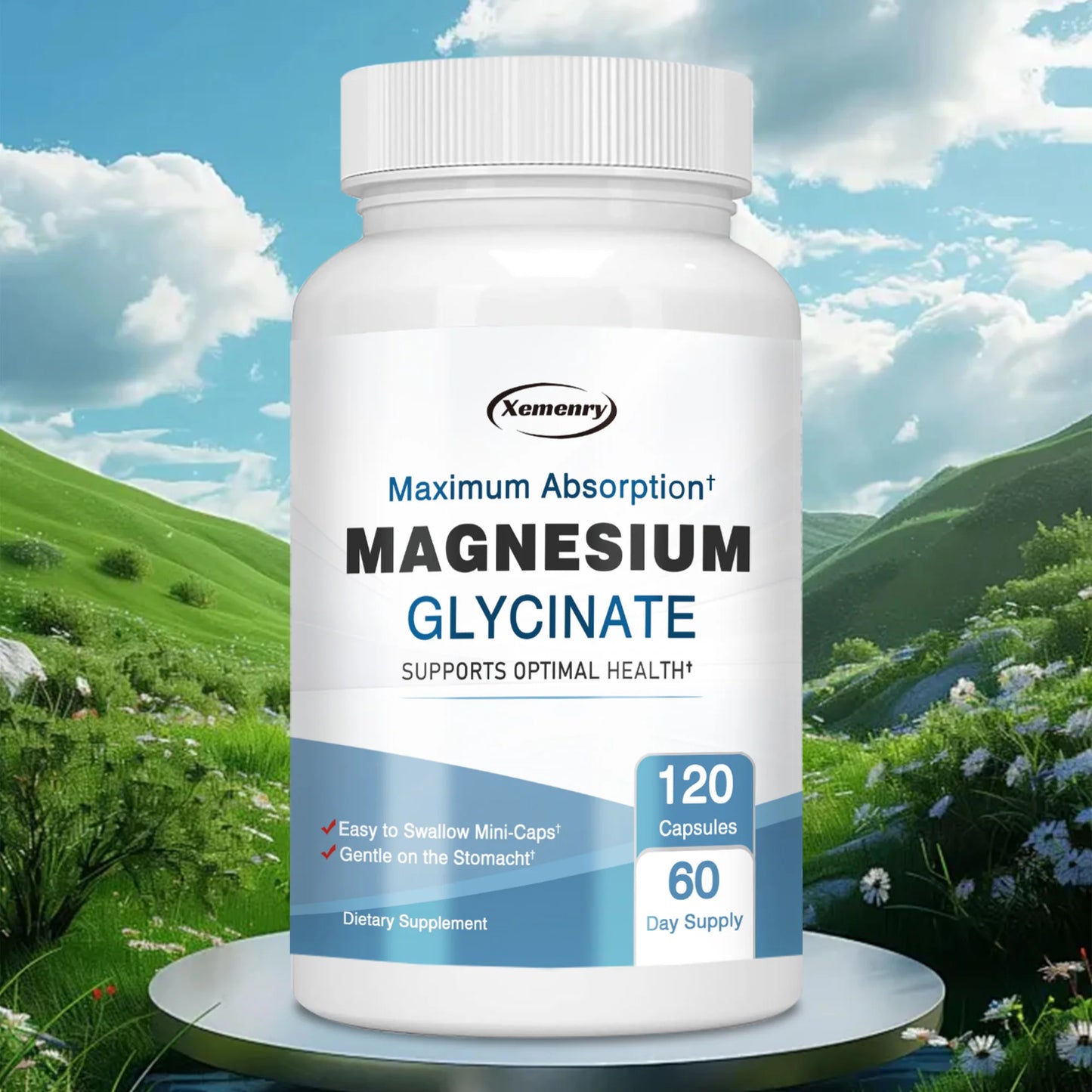 Magnesium Glycinate Capsules - Supports Muscle, Joint and Heart Health, Promotes Natural Sleep - 120 Capsules