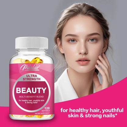 Ultra Strength Beauty Capsules - for Healthy Hair, Youthful Skin & Strong Nails - 120 Capsules