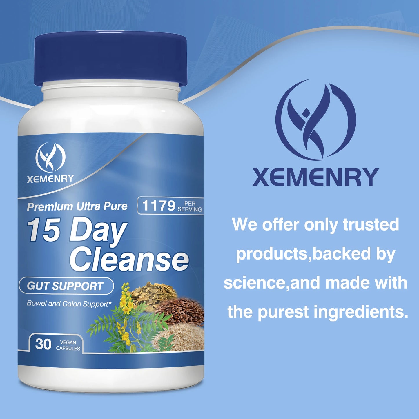 15-Day Cleanse and Detox - Supports Gut Health, Improves Digestion, Metabolism and Promotes Weight Management - 30 Capsules
