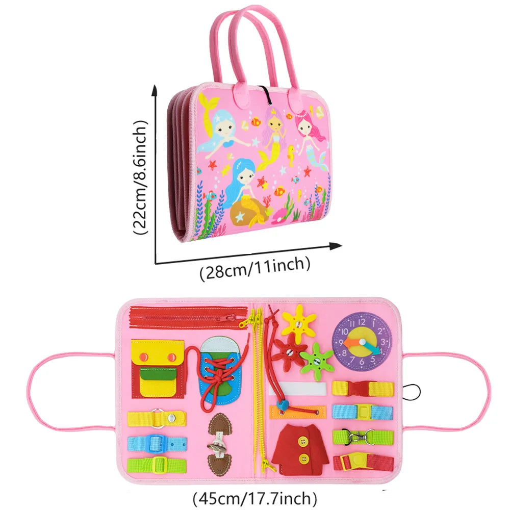 Montessori Sensory Toys Busy Board for Toddlers Promoting Motor Educational Activity Life Skills Learning for Kids With Autism