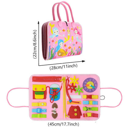 Montessori Sensory Toys Busy Board for Toddlers Promoting Motor Educational Activity Life Skills Learning for Kids With Autism