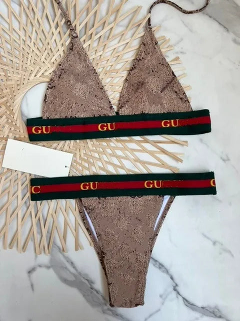 New 2025 Letter Bikini Women's Swimwear Set Fashionable Poolside Attire for Ladies