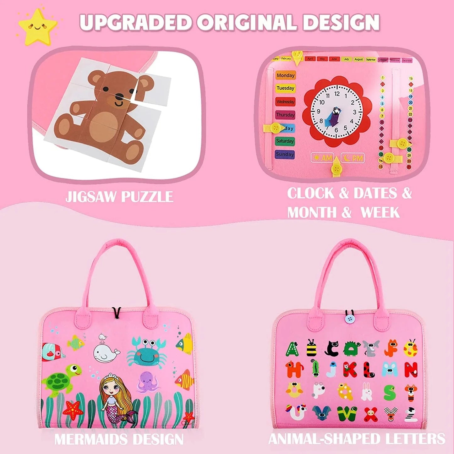 Montessori Sensory Toys Busy Board for Toddlers Promoting Motor Educational Activity Life Skills Learning for Kids With Autism