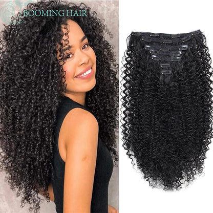 Synthetic Extensions Curly Hair Extensions Clip in 26Inch Kinky Curly Fake Hair Pieces  For Women  And daily wear Or Cosplay
