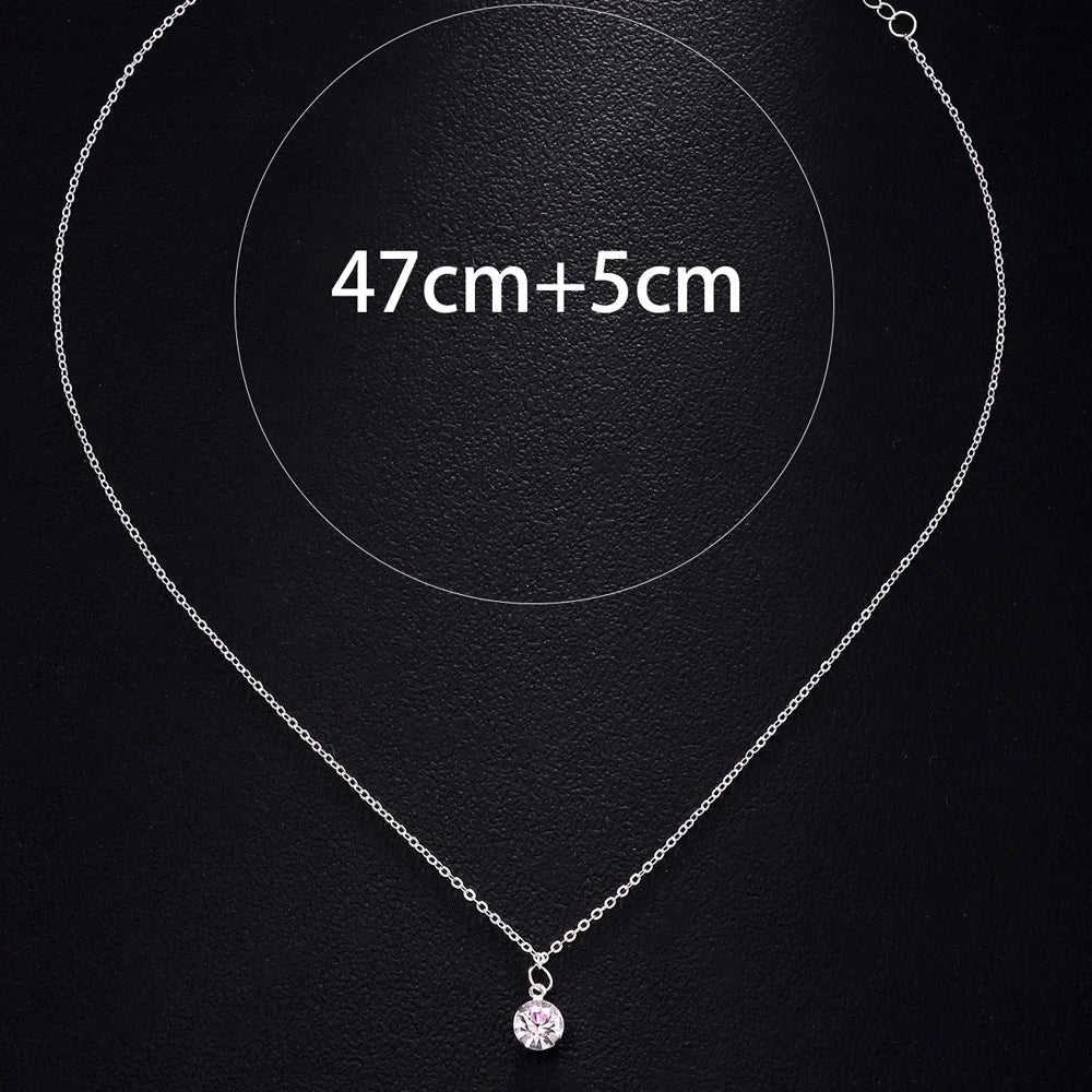 Stonefans Fashion Large Round Rhinestone Necklace Thin Chain for Women Simple Clavicle Necklace Choker Jewelry Accessories
