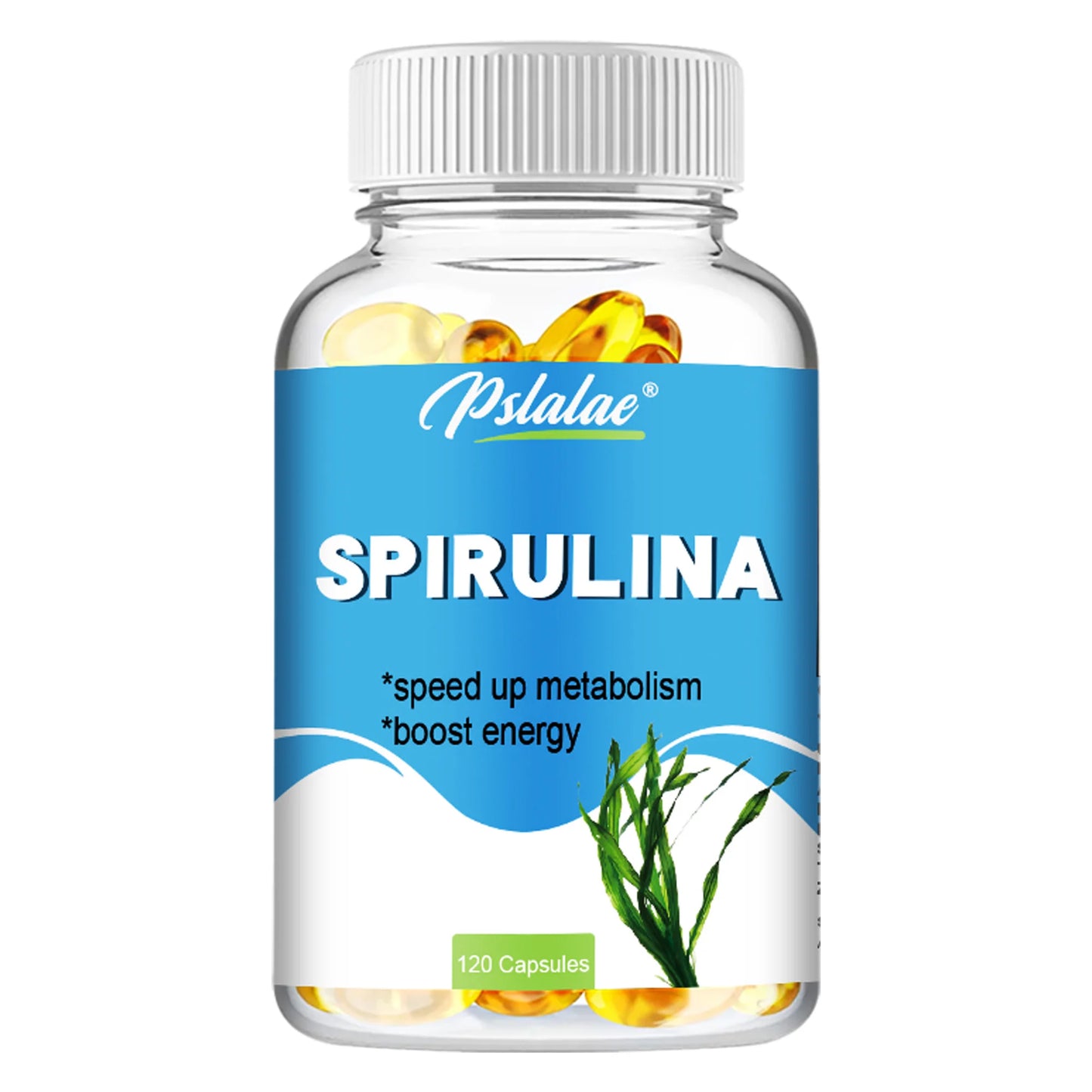 Organic Spirulina Capsules - Cardiovascular Health Eye & Brain Health, Antioxidant - 120 Capsules