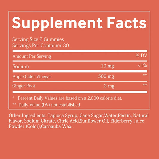 Pure ACV Apple Cider Vinegar Gummies - Accelerate Weight Loss, Whiten Skin, Support Natural Digestion - 60 Gummies