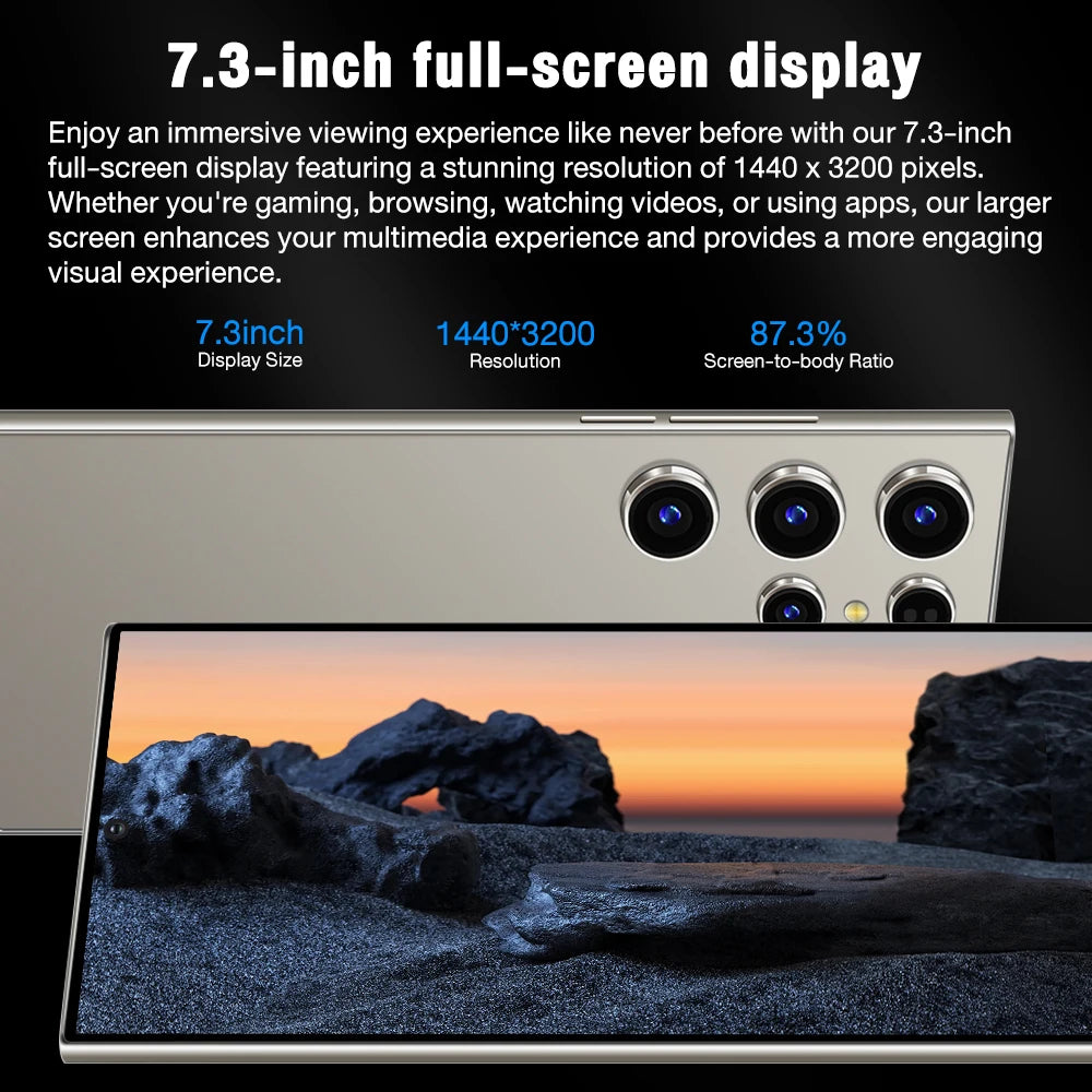 New S25 Ultra+ Smartphone 5G Signal 16GB+1TB Android 13 8000mAh phone Face Recognition Fingerprint unlocking Fast shipping