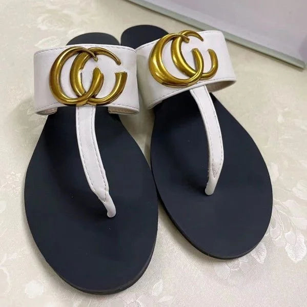 2025 New Fashionable European and American Cowboy Leather Lightweight Outerwear Beach Style Exposed Toe Flat Bottom Straw and Go