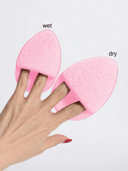 16pcs Makeup Tool Set With Storage Mesh Bag: 1 Mesh Bag, 1 Headband, 2 Wristbands For Face Wash, 3 Face Wash Gloves, 3 Powder