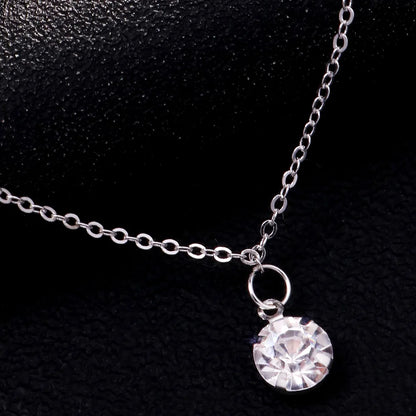 Stonefans Fashion Large Round Rhinestone Necklace Thin Chain for Women Simple Clavicle Necklace Choker Jewelry Accessories