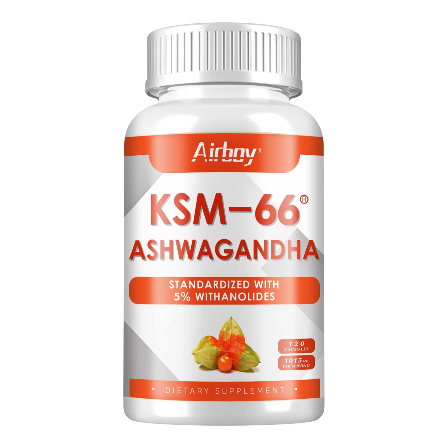 KSM-66 Ashwagandha Root Extract - Stress Support, Mood Soothing, Focuses Energy and Vitality, Replenishes Energy - 120 Capsules