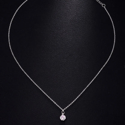 Stonefans Fashion Large Round Rhinestone Necklace Thin Chain for Women Simple Clavicle Necklace Choker Jewelry Accessories