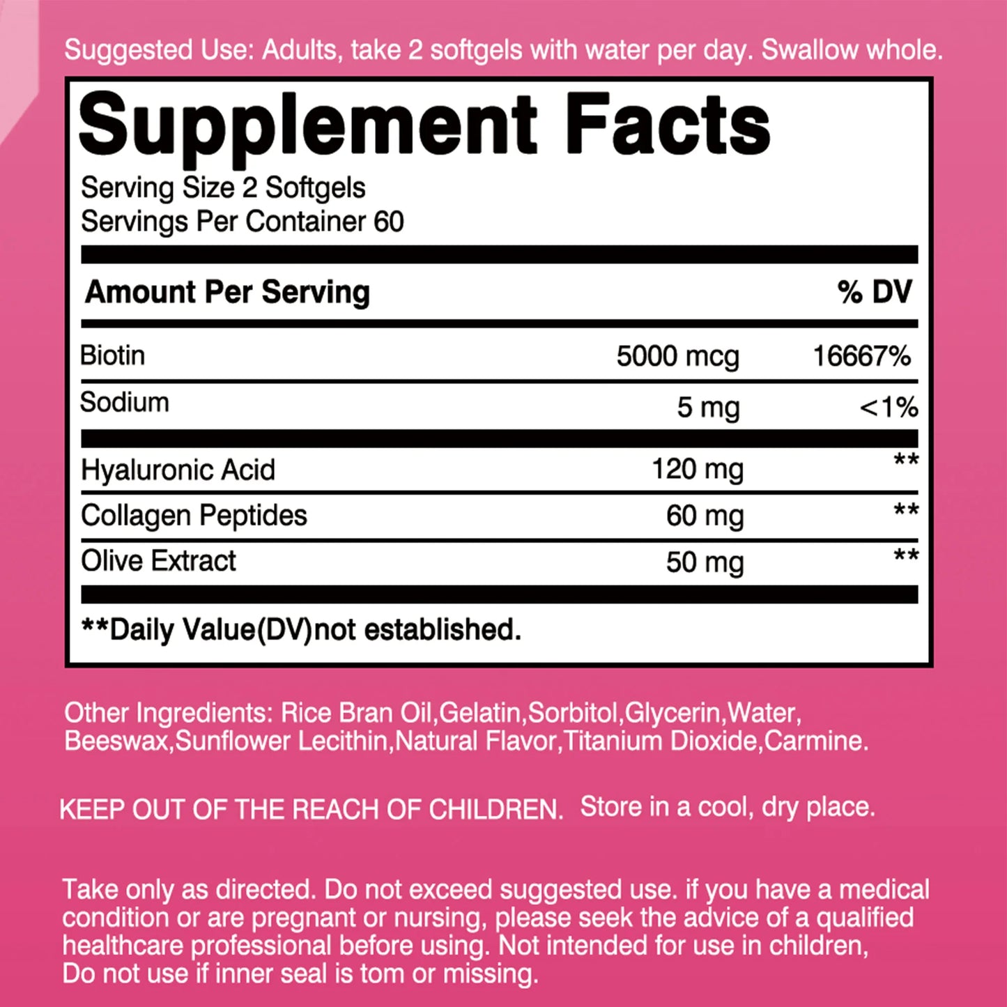 Ultra Strength Beauty Capsules - for Healthy Hair, Youthful Skin & Strong Nails - 120 Capsules