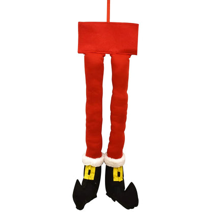 Christmas Santa Elf Legs Plush Stuffed Feet with Shoes Christmas Tree Decorative Ornament Christmas Decoration