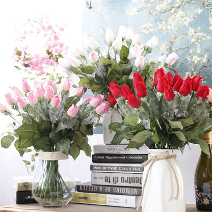 25pcs/lot Fresh Rose Artificial Flowers Real Touch Rose Flowers Home Decorations for Wedding Party or Birthday