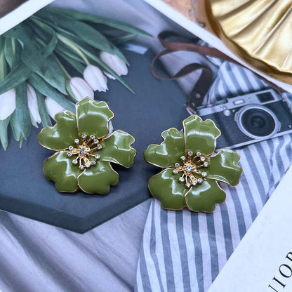 Statement Stud Earrings Alloy Dirp Glaze Brincos Party Wedding Accessories For Women's Jewelry