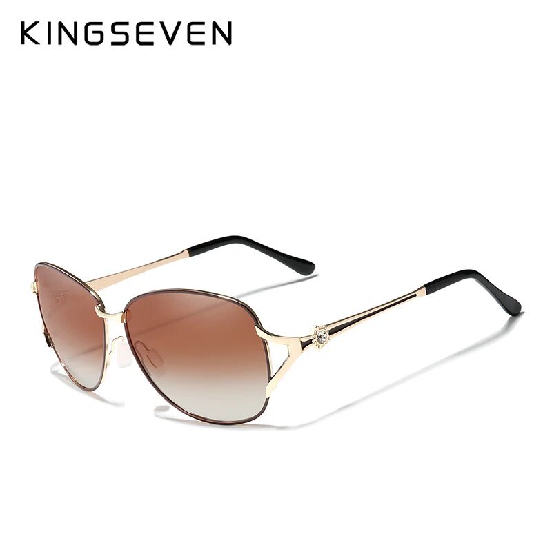 KINGSEVEN 2023 Women's Glasses Luxury Brand Sunglasses Gradient Polarized Lens Round Sun glasses Butterfly Oculos Feminino