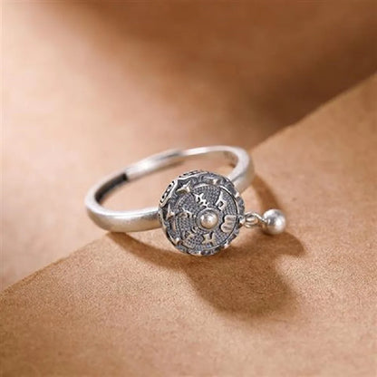 Vintage Spinner Rings Jewelry For Women Finger Ring women's Rings Trend Rotatable Lotus Anti Stress Buddhism Ring Anillos Mujer