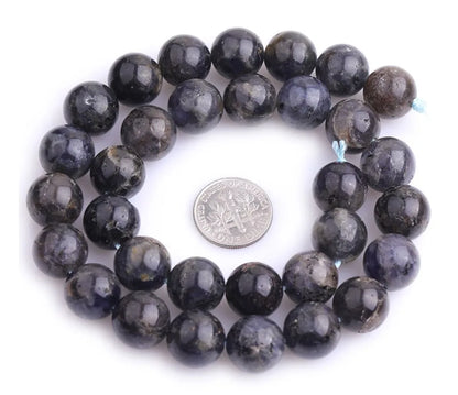 AAA Sapphires Blue Natural Stone Cordierite/Iolite/Dichroite Round Loose Spacer Beads For Jewelry Making Strand 15 Inch 6 8 10mm