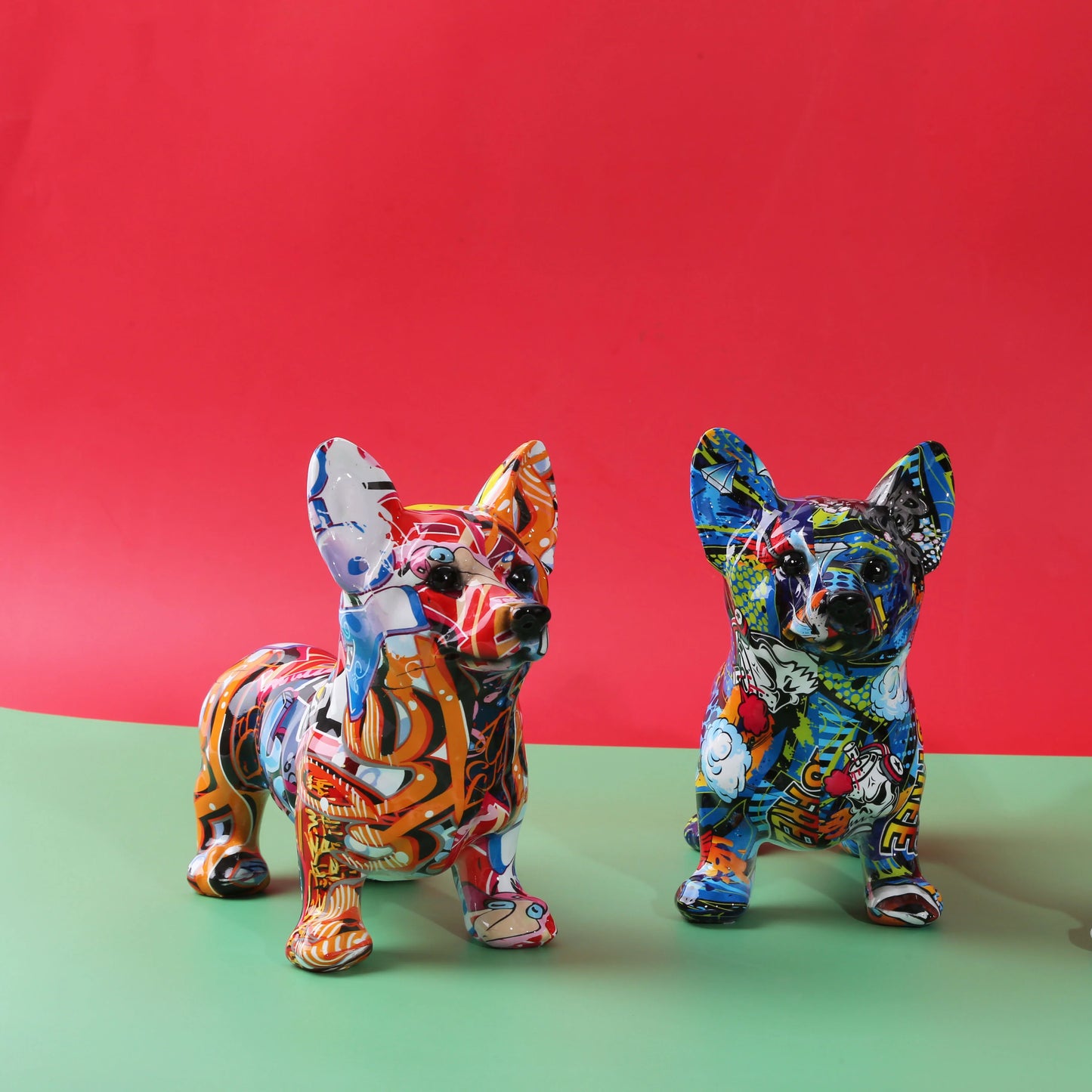 Nordic  Art Graffiti Corgi Dog Painting Creative Resin Crafts Home Decoration Wine Cabinet Office Decor Crafts Gift  Ornaments
