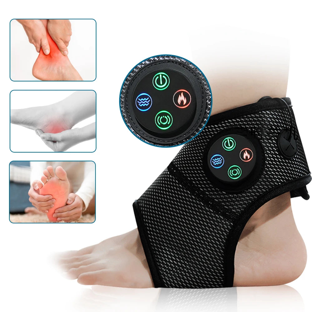 Smart Air Pressure Foot Massager Electric Ankle Brace Hot Compress Heating Multifunctional Vibration Pain Relief massageador