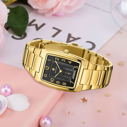 WWOOR Women Watches Gold Casual Ladies Quartz Watch Top Brand Luxury Waterproof Stainless Steel Women's Watches Relogio Feminino