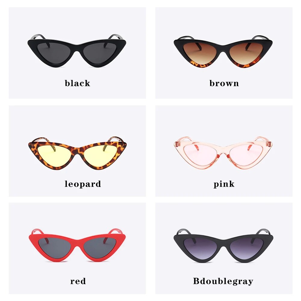 New fashion cute sexy women's sunglasses cat eye female retro brand designer triangle small sunglasses female uv400