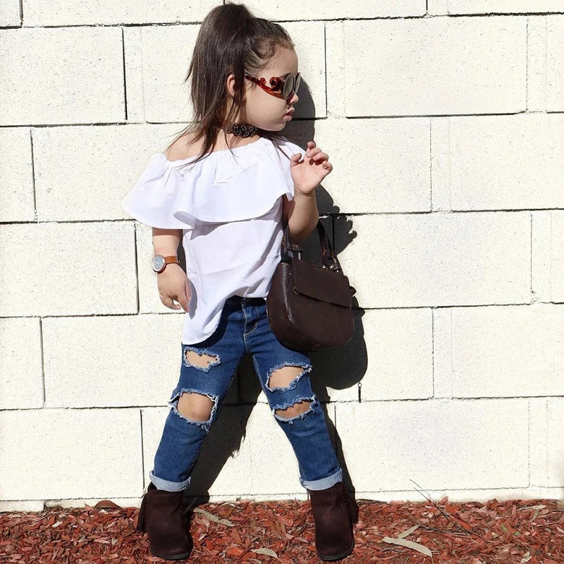 Children Sets for Girls Fashion 2025 New Style Girls Suits for Children Girls + Headband 3pcs. Set Cute Girls