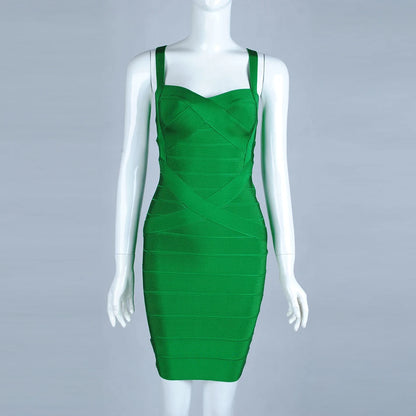 Women'S Sexy Bandage Dresses Christmas Autumn Sleeveless Spaghetti Belt Stretching Fitness Club Party Dress Mini Bodyconvestodos