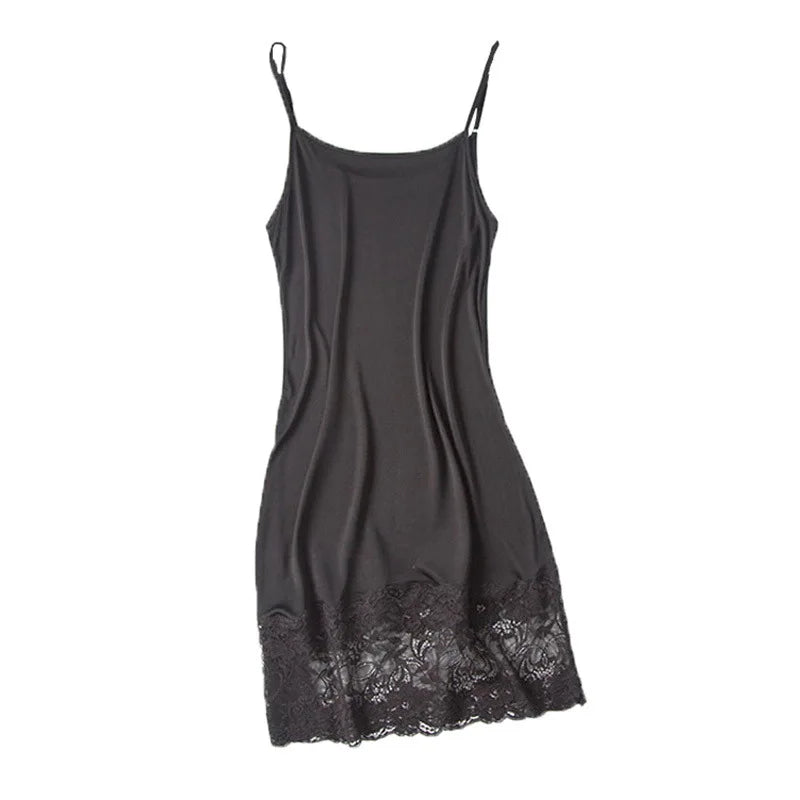 Silk Knitted Silk Dungaree Dress Slip Dress Lace Underskirt Nightdress 2021 New Fashion Women's Clothing
