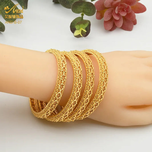 ANIID Bangles For Women Indian Jewelry Gold Color Bracelets Dubai Designer Wholesale African Brand Luxury Bracelet Moroccan