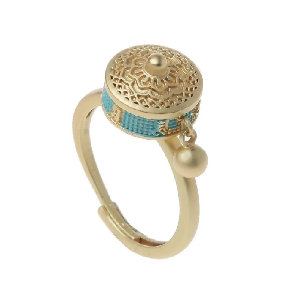 Vintage Spinner Rings Jewelry For Women Finger Ring women's Rings Trend Rotatable Lotus Anti Stress Buddhism Ring Anillos Mujer
