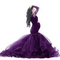 Spring Elegant Maternity Dresses For Photo Shoot Pregnant Women Dress Long Sleeve V-Neck Pregnancy Photography Shower Dress