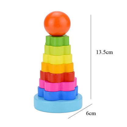 Baby Educational Toy Montessori Wooden 3D Toys Childhood Learning  Kids Baby Colorful Wooden Blocks For Children Christmas Gift