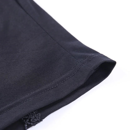 Women's Vintage Gothic T-shirt Bodycon Bandage Lace Black Mesh Top Sexy Casual Gothic Streetwear Female Top